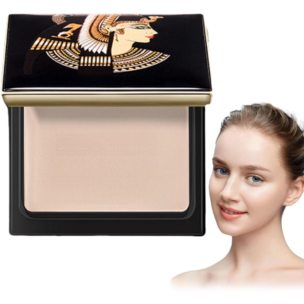 Pressed Setting Powder,Dry Wet Dual-Use Matte Face Powder,Waterproof Powder Foundation,Long Lasting Translucent Face Powder Compact