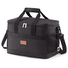 (Black) Axroad Mall 35L Insulated Lunch Bag, Waterproof Portable Cooler with Handle, Black PVC/Aluminum, for Office Work School Travel, 42x28x31 cm