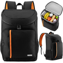 (Pink) Insulated Backpack Cooler Bag 25L Black Picnic Beach Travel Cooler Backpack Adjustable Straps Large Capacity ZG957