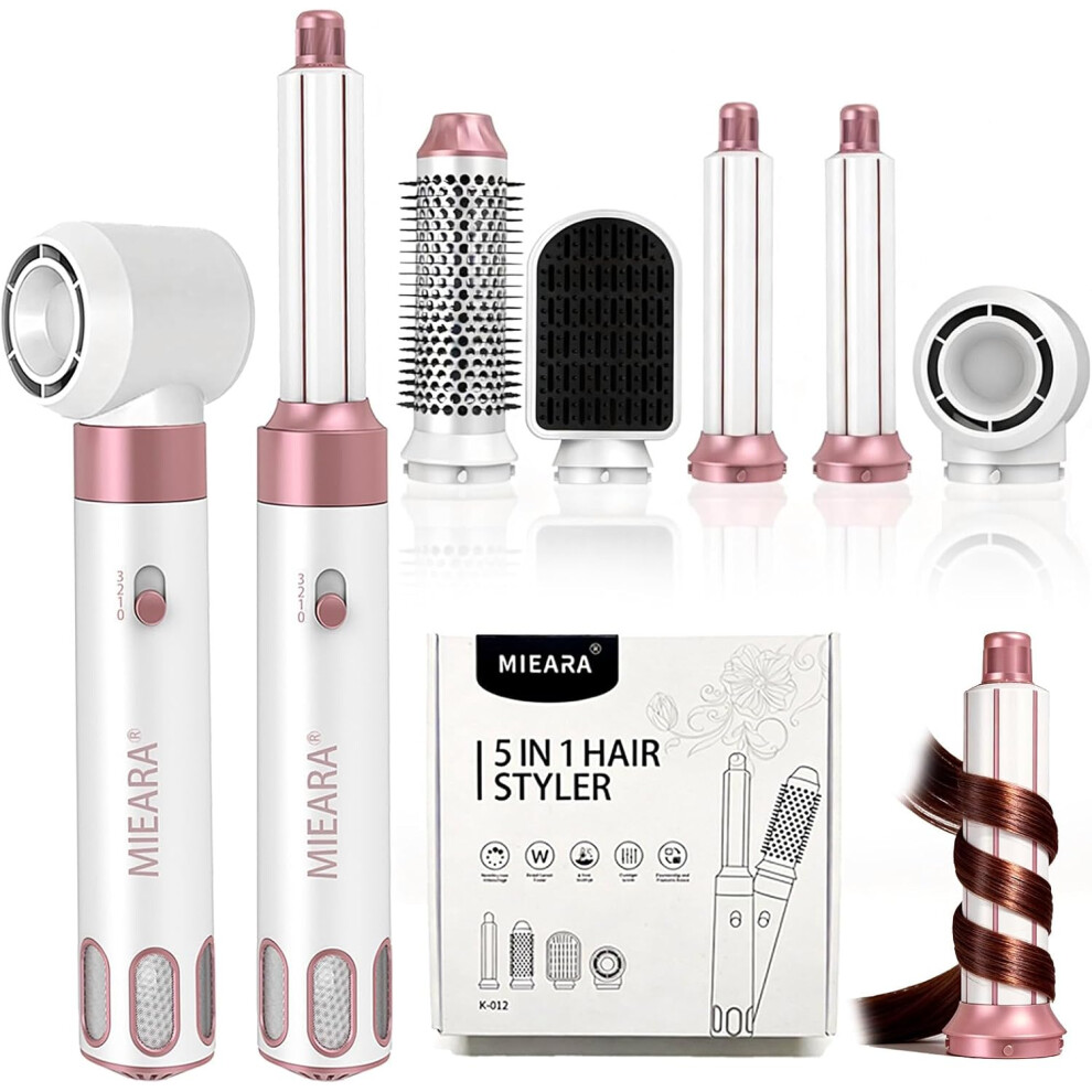 Gold (Rose ) Hot Air Styler 5 In 1 Hair Styler, 1000W Hair Dryer Brush Negative Ion Hot Air Brush, Hair Curlers, Hairdryers For Women For Fast