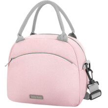 (Pink) Portable Lunch Bag Flippy, Multifunctional, Compartmentalized, Waterproof, 2 Handle Types, 26x14.3x21.2 cm, Pink