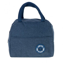 (Gray) Insulated Lunch Bag Waterproof Portable Blue 24x19x12.5cm Handle Design