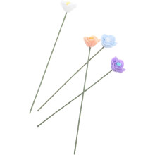 Kit di costruzione di piante decorative con fiori, 4 pezzi, mini fiori, rose in miniatura per mini case