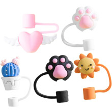 Simpatici copri-punte a forma di cartone animato, confezione da 5, tappi in silicone, copri-punte riutilizzabili, chiusura ermetica