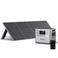 AFERIY Portable Power Station 2400W with 200W Solar Panel,2048Wh Portable Power Station LiFePO4 230V AC Outlets,UPS, Silver