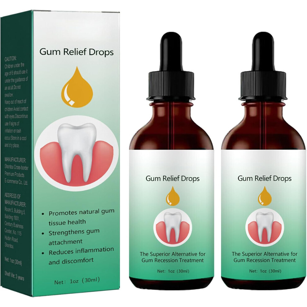 Stoyotu 2Pcs Gum Regrowth Drop, Natural Gum Restore Plus Liquid Drops Mouthwash,Gum Regrowth For Receding Gums