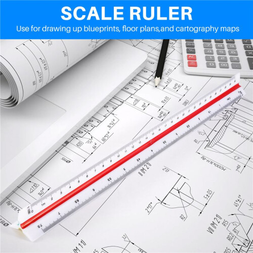 1:20 1:25 1:50 1:75 1:100 1:125 Plastic Triangular Scale Ruler 2
