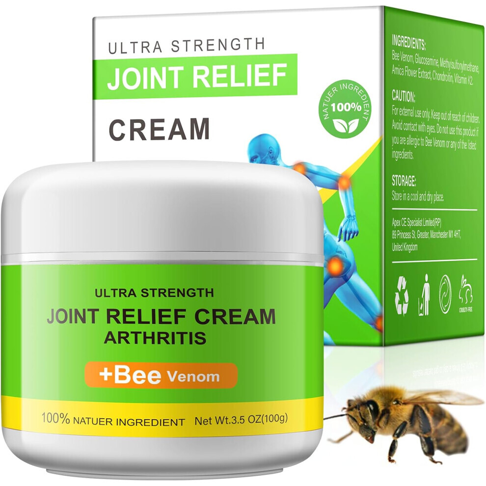 Cream Bee Venom For Arthritis 100G, Bee Venom For Joint Relief Muscles Swollen, Legs Massage, Muscle Recovery, Natural Bee Venom Gel