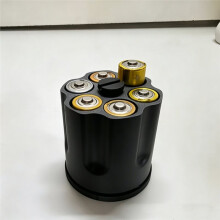 Innovatieve Draaibare Batterijhouder met 6 Sleuven voor D-Batterijen, met Antislipvoet, Compact, Ruimtegrijs