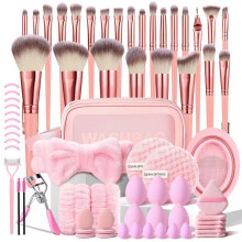 70 Pcs Makeup Brush Set Foundation Blender Sponge Powder Puff Kit Professional Makeup Tools for Beginners Portable Cosmetic Brush Set