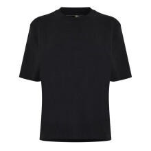(16 UK, Black) Timberland Womens/Ladies Crew Neck Relaxed Fit Crop T-Shirt