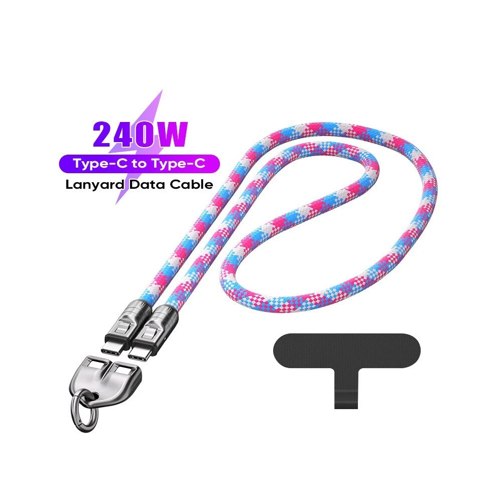 ( 1.2M) Usb Cable Charger Cable Wearable Bracelet Lanyard Fast Charging Type C To Type C Pink 4069369559389