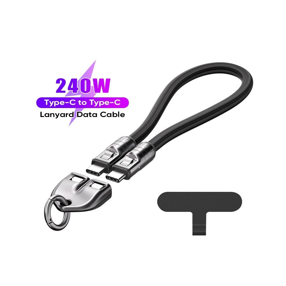 ( 0.3M) Usb Cable Charger Cable Wearable Bracelet Lanyard Fast Charging Type C To Type C Black 4069369559310