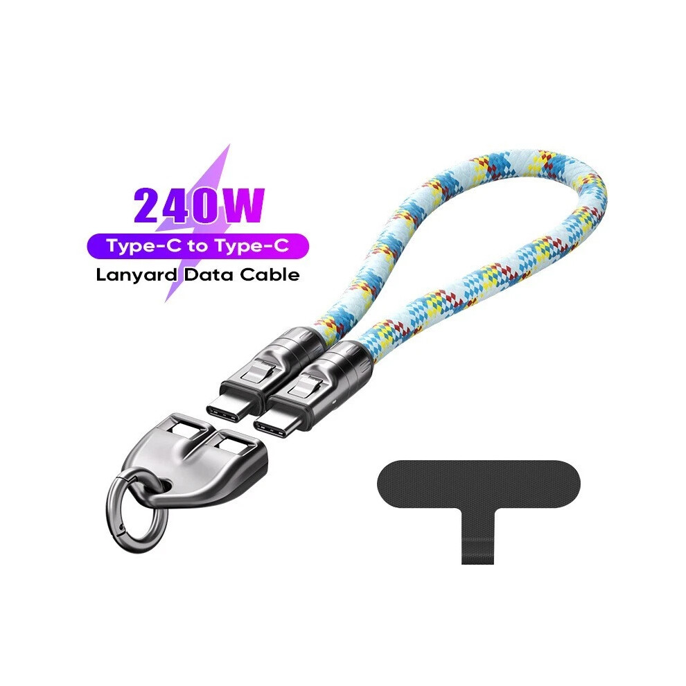 ( 0.3M) Usb Cable Charger Cable Wearable Bracelet Lanyard Fast Charging Type C To Type C Blue 4069369559334