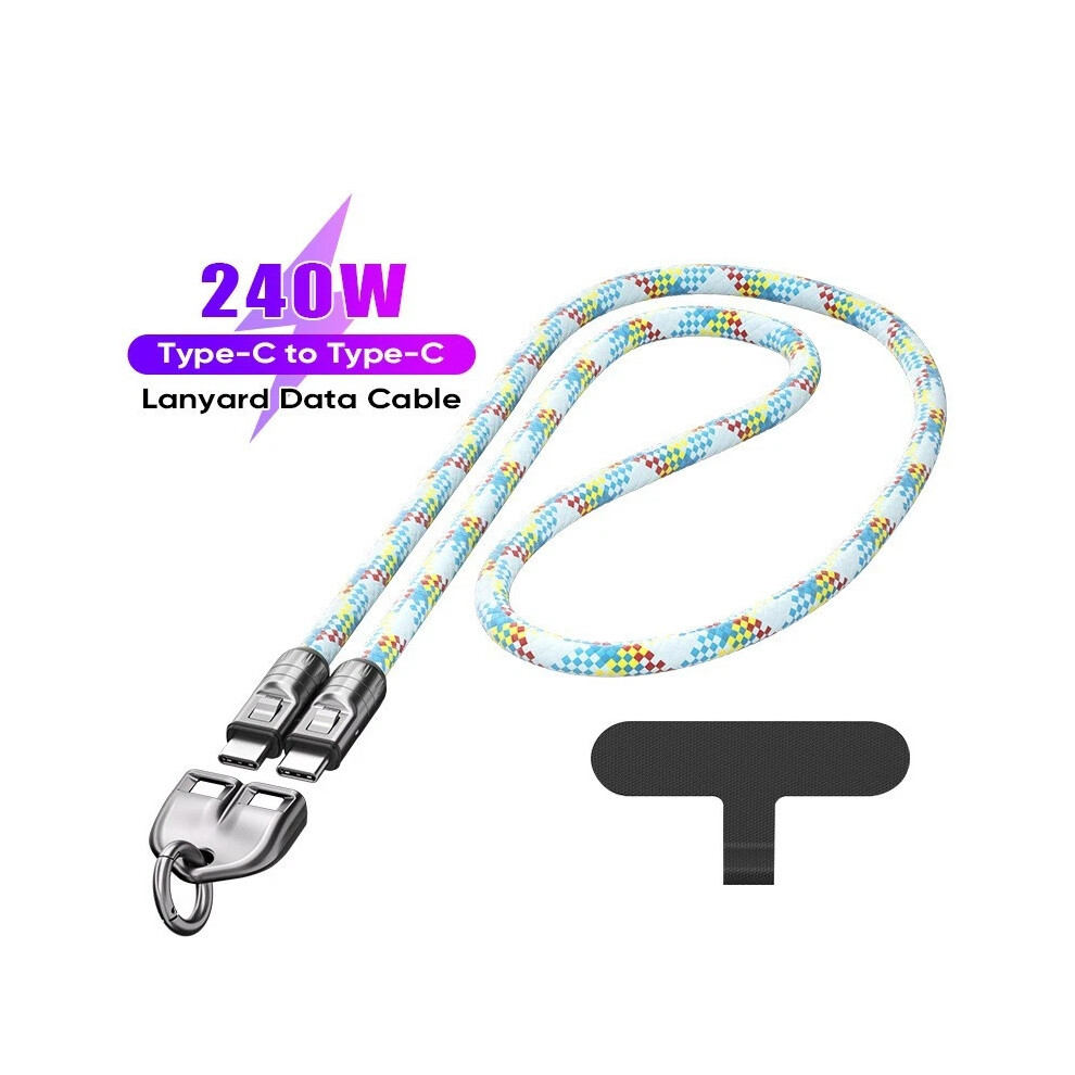 ( 1.2M) Usb Cable Charger Cable Wearable Bracelet Lanyard Fast Charging Type C To Type C Blue 4069369559341