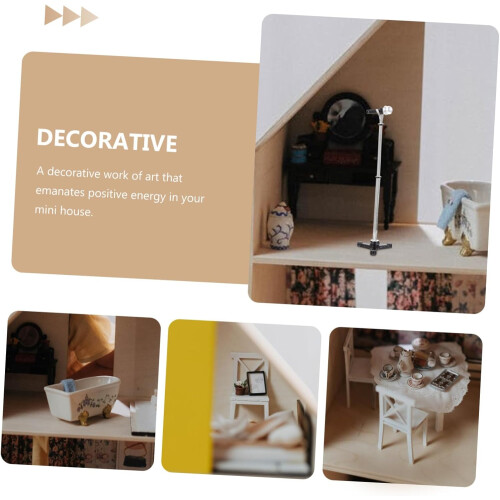1 set di supporto per microfono in miniatura, mini microfoni, accessori, ornamento realistico per microfono da casa per giocattoli 1