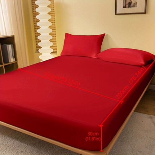 Rotes, weiches Spannbettlaken