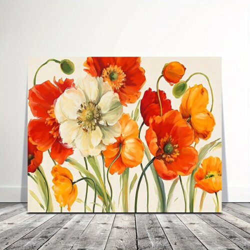Wooden picture with flowers