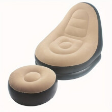 Inflatable sofa chair with footstool