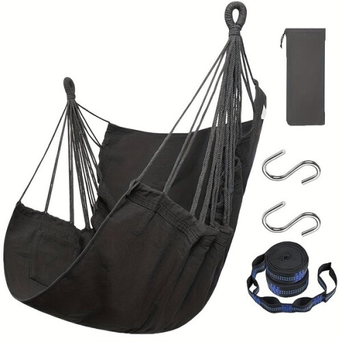 Bohemian hammock chair with pillows