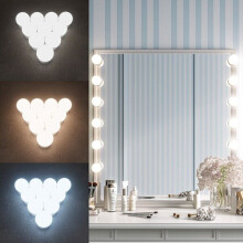 Miroir Hollywood avec USB, 2024, 10 lumières, 3 modes de couleur, juste