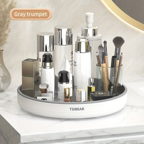 360-degree rotating cosmetic organizer, white