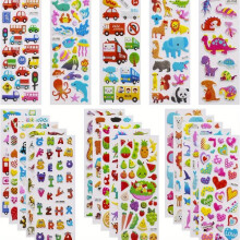 Set of colorful 3D stickers for suitcase