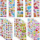 Set of colorful 3D stickers for suitcase 1