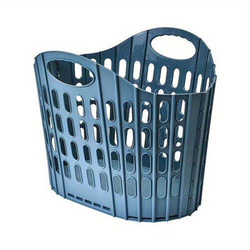 Foldable laundry basket: save space with a portable tub in gray