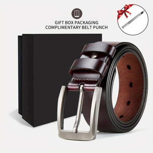 Men's leather belt for gifts