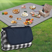 Picnic Blanket,200 x 200cm Large Beach Blanket,camping Blanket,with handle,waterproof bottom,machine washable,outdoor foldable hiking blanket
