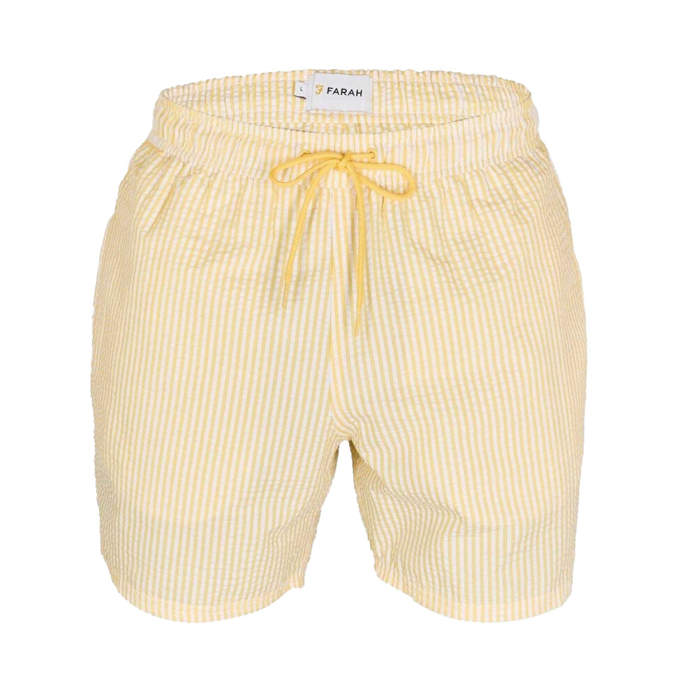 Farah (M, ) Mens Striped Swim Shorts Yellow