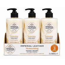 3x Imperial Leather Moisturising Hand Wash, Cotton Flower & Vanilla Orchid 500ml