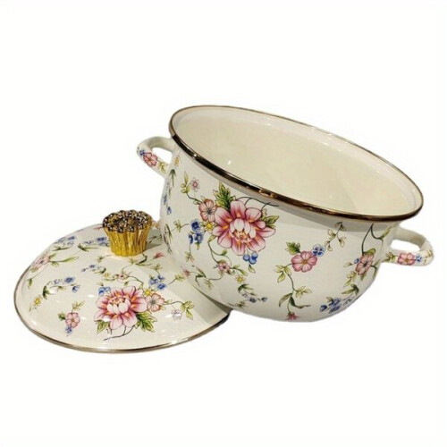 Thick Enamel Soup Pot With Double Handles