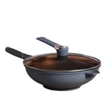 Wok aus Edelstahl mit Deckel