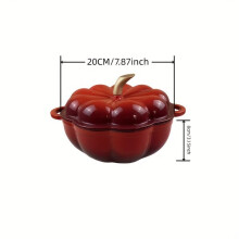 Red Pumpkin Cast Iron Casserole