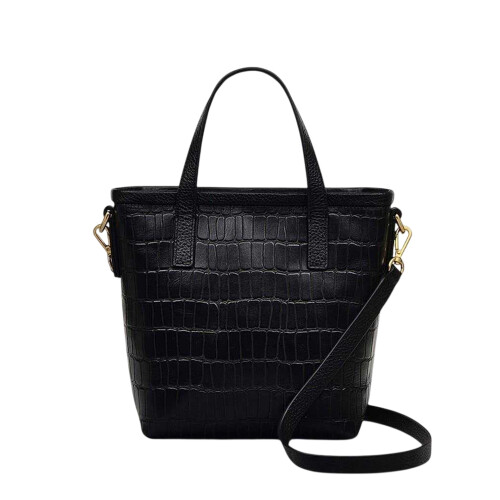 Radley (One Size, Black) Radley Brompton Croc Leather Trim Handbag