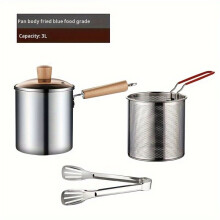 Stainless steel fryer with strainer