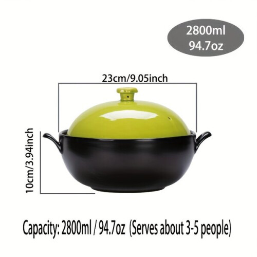 Ceramic casserole for gas oven