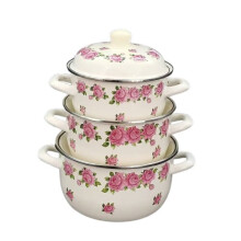 Vintage emaille pot met deksel