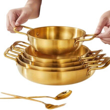 Gouden roestvrijstalen ramenpan