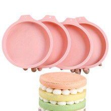4 runde Silikon-Kuchenbackformen
