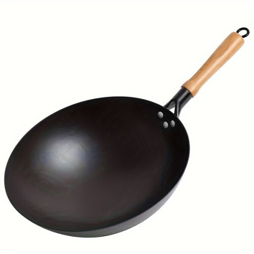 Handmade cast iron wok pan