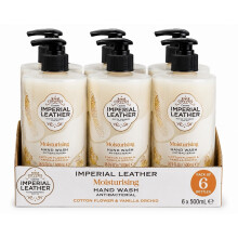 6x Imperial Leather Moisturising Hand Wash, Cotton Flower & Vanilla Orchid 500ml