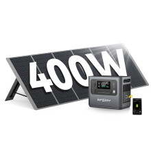 AFERIY 2400W Portable Power Station with 400W Solar Panel, 2048Wh P210 Control Via App, LiFePO4 Battery Quick Charge in 1.5H