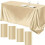 Champagne Rectangular Polyester Tablecloth - Elegant Satin Weave 1