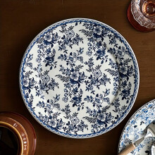 Keramische retroplaat met bloemen