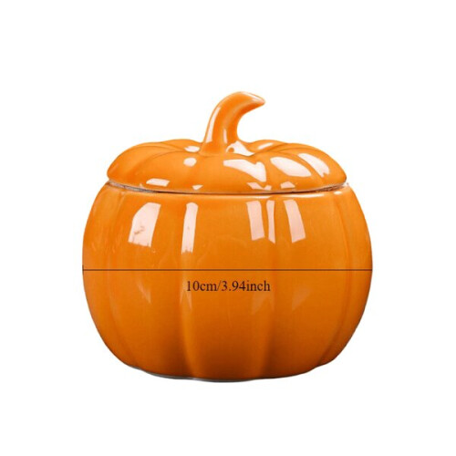 Charming Pumpkin Shaped Ceramic Tea and Candy Box