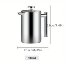 Stainless steel coffee maker with press