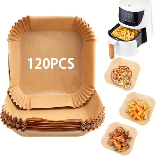120 plaques de cuisson en papier pour friteuse à air